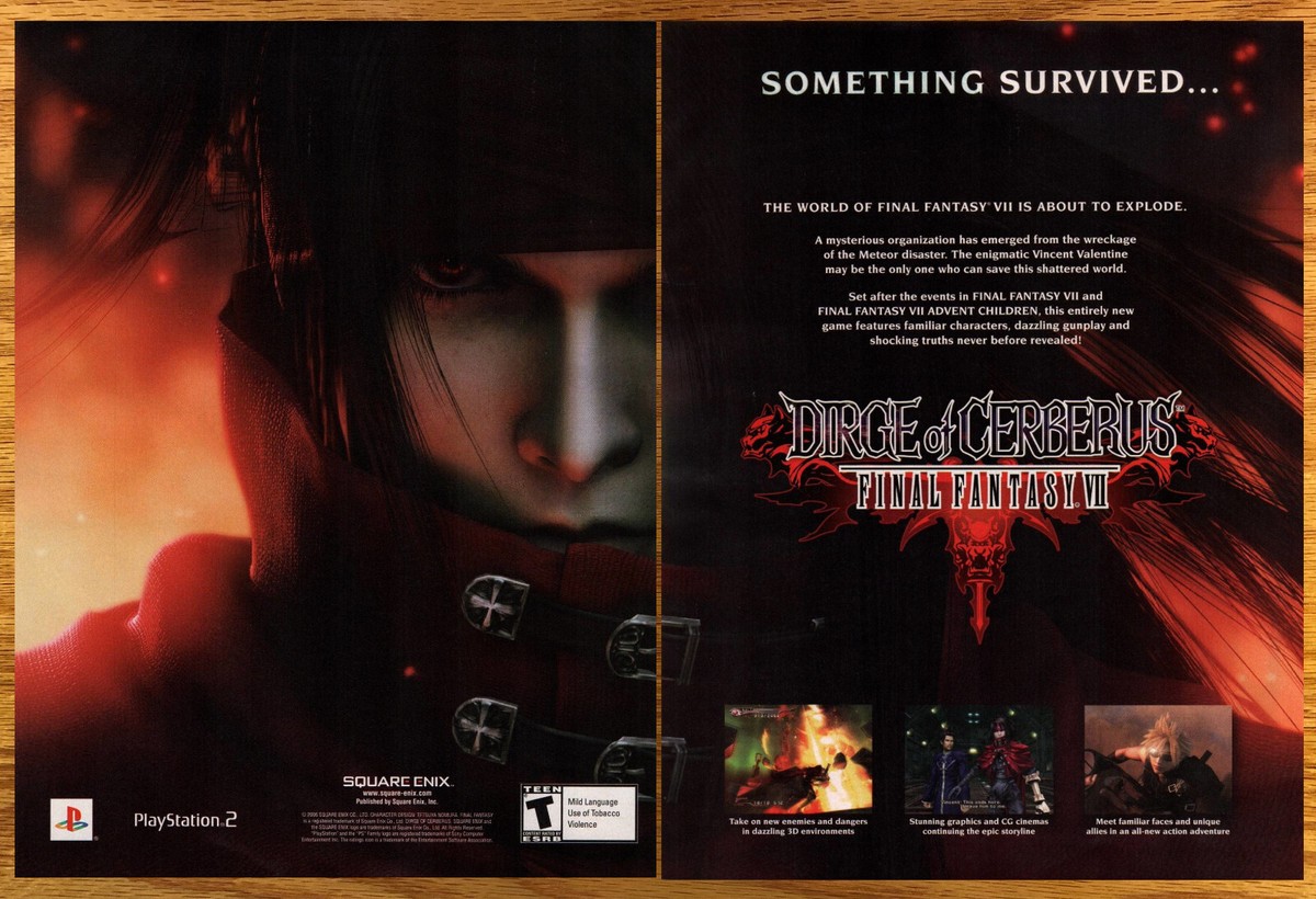 FF7 ダージュオブケルベロス DIRGE of CERBERUS B2ポスター ダージュ・オブ・ケルベロス ファイナルファンタジー7