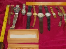 LOT OF 9 WATCHES~RELIC, FOSSIL, DAKOTA, BRIGHTON, MICKEY, GUESS, RUSSANO & MORE