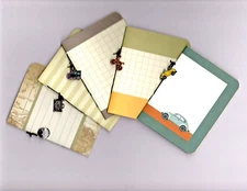 Project Life VINTAGE TRAVEL (5) HANDMADE MINI-BOOKS W/CHARMS scrapbook journal