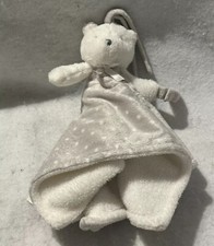 Blankets  Beyond White Bear Gray Polka Dot plush Security Blanket Nunu Lovey