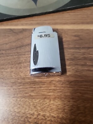Vintage Modernist Scripto Butane Lighter Rd-1970 No Flint No Fuel Silver black b