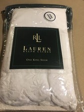 Ralph Lauren Belmont Oaks Scalloped White King Sham New