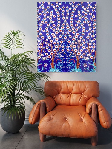 Panel de cerámica mural/mosaico de azulejos de flores de patrón árabe - mosaico de azulejos árabes - Imagen 2 de 4