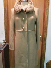 Prada Ladys Virgin Wool Tan Coat Size 42