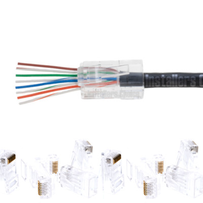 150 Pack Cat6 RJ45 Network Modular Plug UTP Cable Connector End Pass Through EZ