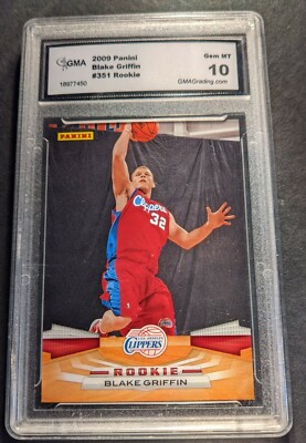 BLAKE GRIFFIN 2009-10 PANINI ROOKIE RC # 351 GMA 10 GEM MINT New Jersey Nets