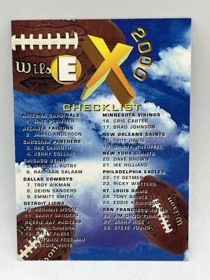 1997 Skybox EX-2000 Checklist #61 Football Card EX2000 Favre Rice Sanders Young