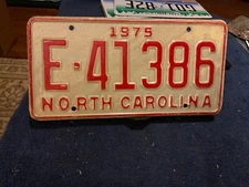 1975 North Carolina NC License Plate E 41386