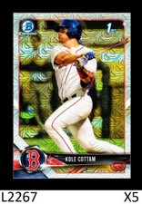 1-2018 BOWMAN CHROME DRAFT ASIA REFRACTOR KOLE COTTAM RED SOX SP QTY