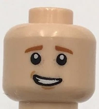 Lego New Minifigure Head Dual Sided Dark Orange Eyebrows Lopsided Open Mouth