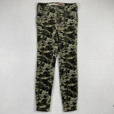 Anthropologie Pilcro Pants Womens Size 27 Camo Green High Rise Skinny Corduroy