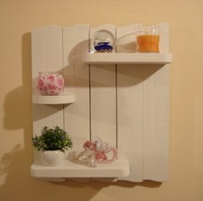 MENSOLA IN LEGNO SHABBY CHIC, MOBILE PENSILE, SHELF ETAGERE SUSPENDUE