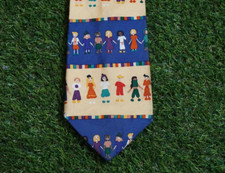 Save the Children Tie Men's Multi-Color Vintage People of the World Made in USA