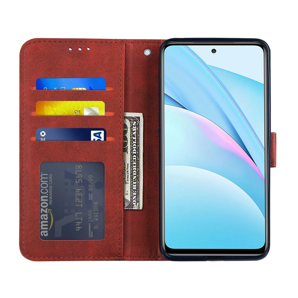 PU Leather Case for Xiaomi Redmi 9A 9i 9AT Note 9S 10 Magnetic Wallet Flip Cover - Image 3 of 4