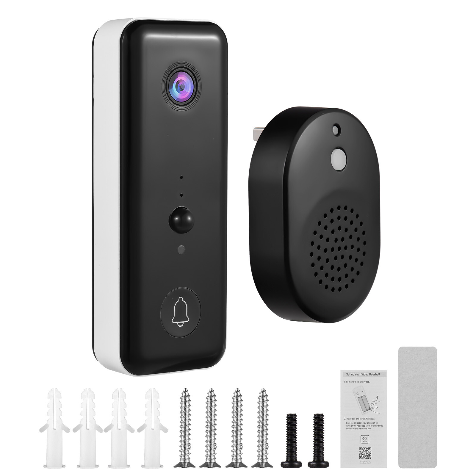 AI-Powered Video Doorbell with Chime Ringer Model A7H8-image