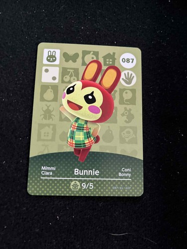 Bunnie # 087 Animal Crossing Amiibo Karte Serie 1 AUTHENTISCH NEU NIE