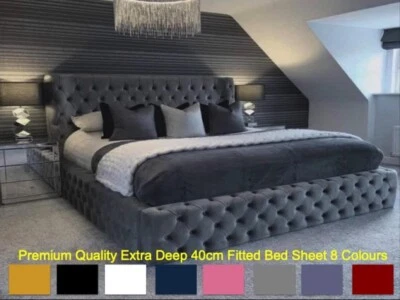 40cm extra Deep Fitted Bed Sheet Single Double King Super King Premium Quality