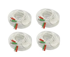 4x White 100ft Power  Video Cable for Security CCTV 4K 8K 8MP HD DVR Cameras