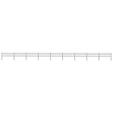 Image of Garden Fence with Spear Top Steel 15.3x0.6 m Black vidaXL