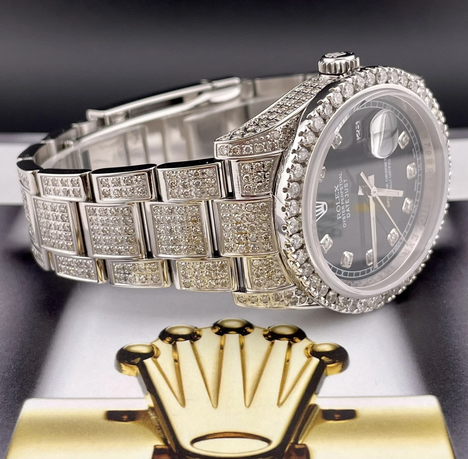 Diamond hotsell out rolex