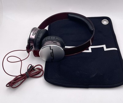 SOL REPUBLIC Tracks HD On-Ear Wired Headphones Red & Silver w/ case