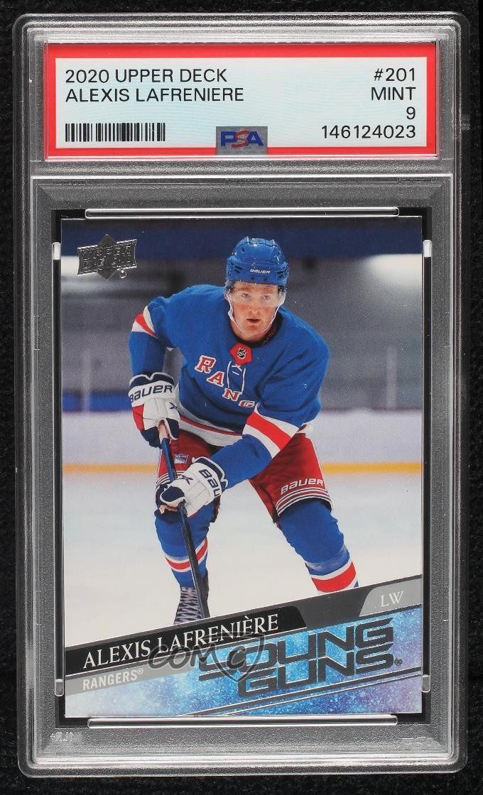 2020-21 Upper Deck Young Guns Alexis Lafreniere #201 PSA 9 MINT Rookie RC 0tq9 view 1
