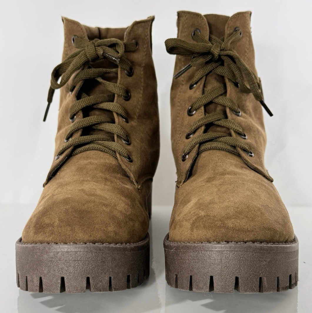 Calzado Yaki Boots Women’s 11 Suede Brown Lace-Up Ankle Western Boho Handcraft