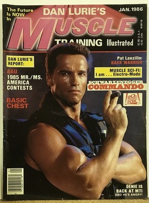 Dan Lurie's Muscle Training Illustrated Magazine Jan 1986 Arnold Schwarzenegger