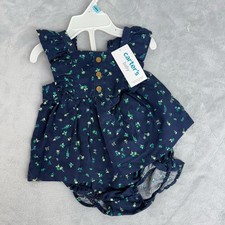 Carter's Navy and Green Floral Diaper Cover Set