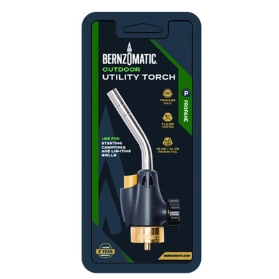 Trigger Start Ignition Utility Torch with Webbed Flame for Outdoor Use