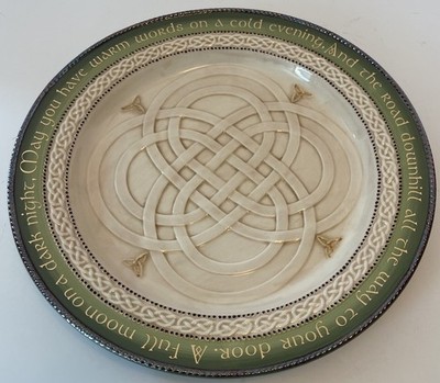 Grasslands Road Irish Blessing Decorative Plate Celtic Design 11 in