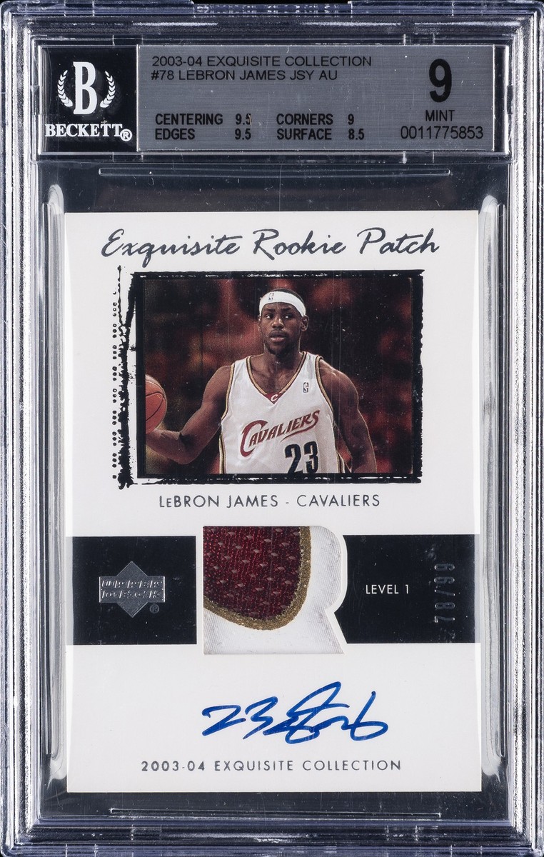 2003 EXQUISITE COLLECTION #78 LEBRON JAMES ROOKIE PATCH AUTO 78/99