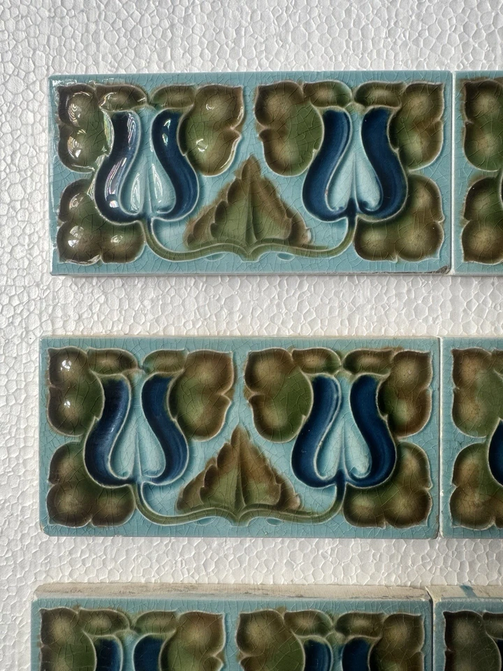 9 ALFRED MEAKIN -  ANTIQUE ART NOUVEAU MAJOLICA BORDER TILE c1900 - Image 3 of 4