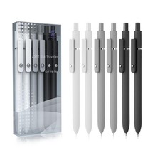 Gel Pens 6 PCS Retractable Quick Dry Fine Point Black Ink Smooth Writing School