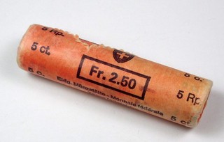 1983 Switzerland 5 Rappen Roll (2.50 Swiss Francs)