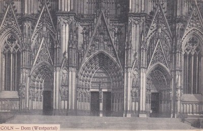 Postcard German Empire Cologne Rhine Cathedral West Portal Panorama Facade Excellent!!!!