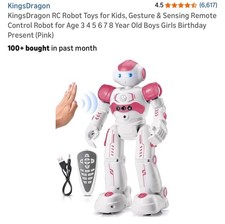 KingsDragon RC Robot Toys for Kids, Gesture  Sensing Programmable Rose