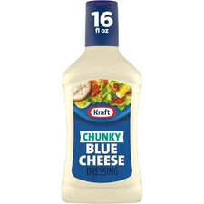 Kraft Chunky Blue Cheese Dressing, 16 Fluid Ounce Bottle, Exp. 4/2026