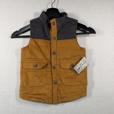 Tommy Bahama Vest Toddler 3T Brown Corduroy Quilted Snap Pockets Lined Warm