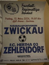 Ansetzungsplakat FSV Zwickau- F.C. Hertha 03 Zehlendorf