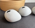 (Set/3) CB2 Crate & Barrel White "Piedra" Pebble Shaped Vases in Matte Ceramic — photo 3