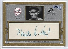 WAITE HOYT 2001 SP LEGENDARY CUTS SP LEGENDARY CUTS AUTO 30/38 YANKEES LEGEND