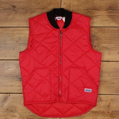 Vintage Big Smith Puffer Gilet M 90s Weste gesteppt rot