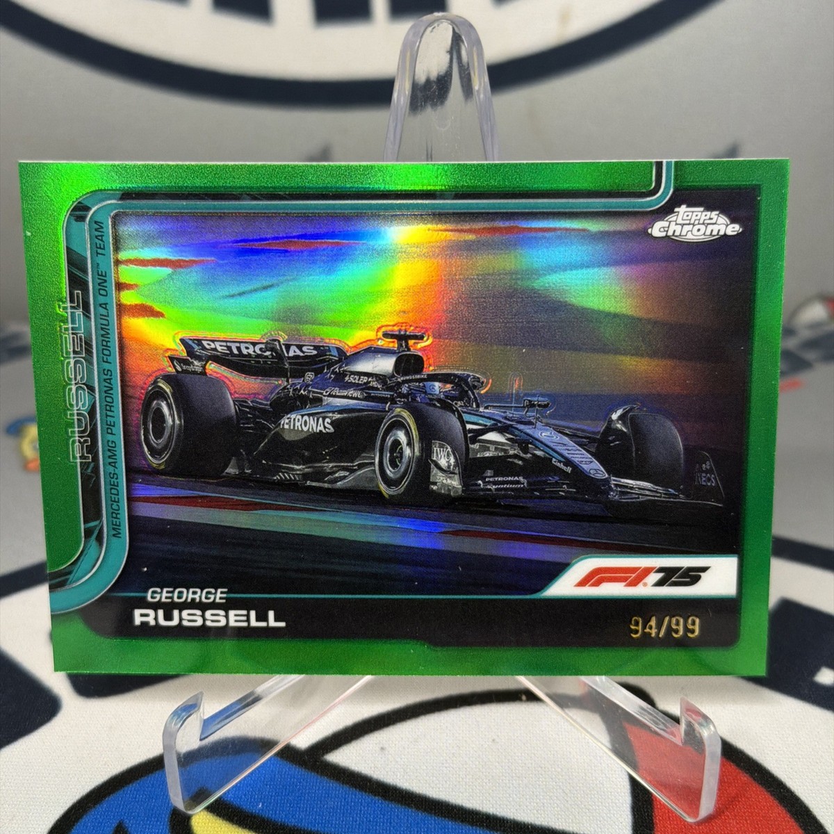 George Russell 2025 Topps Chrome F1 #79 Green Refractor /99 | eBay