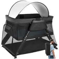 2-in-1 Travel Crib, Portable Foldable Crib with Backpack, Lightweight Baby ...