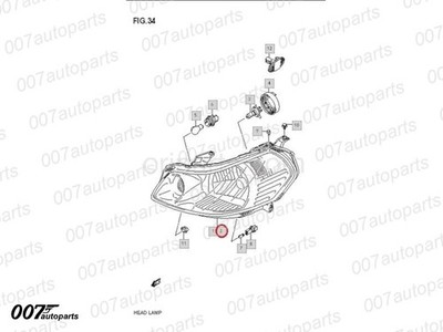 Headlight Left Side for Suzuki SX4 - 35320M55K00 - Suzuki Genuine