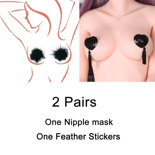 Cytherea sexy paste-Breast Sequin Tassel-Heart-Bra-Nipple-Cover Pasties-Novelty - Picture 8 of 13