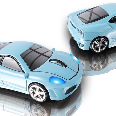 #ad Light Blue 2.4GHz Wireless Cool Sport Car Shape Mouse Optical 1600 DPI $33.08
