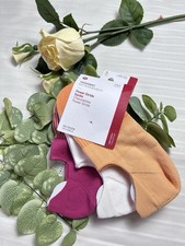 NWT 38 Lululemon Power Stride No Show Socks 3 Pack - RKML/WHT/RBCO - Size M