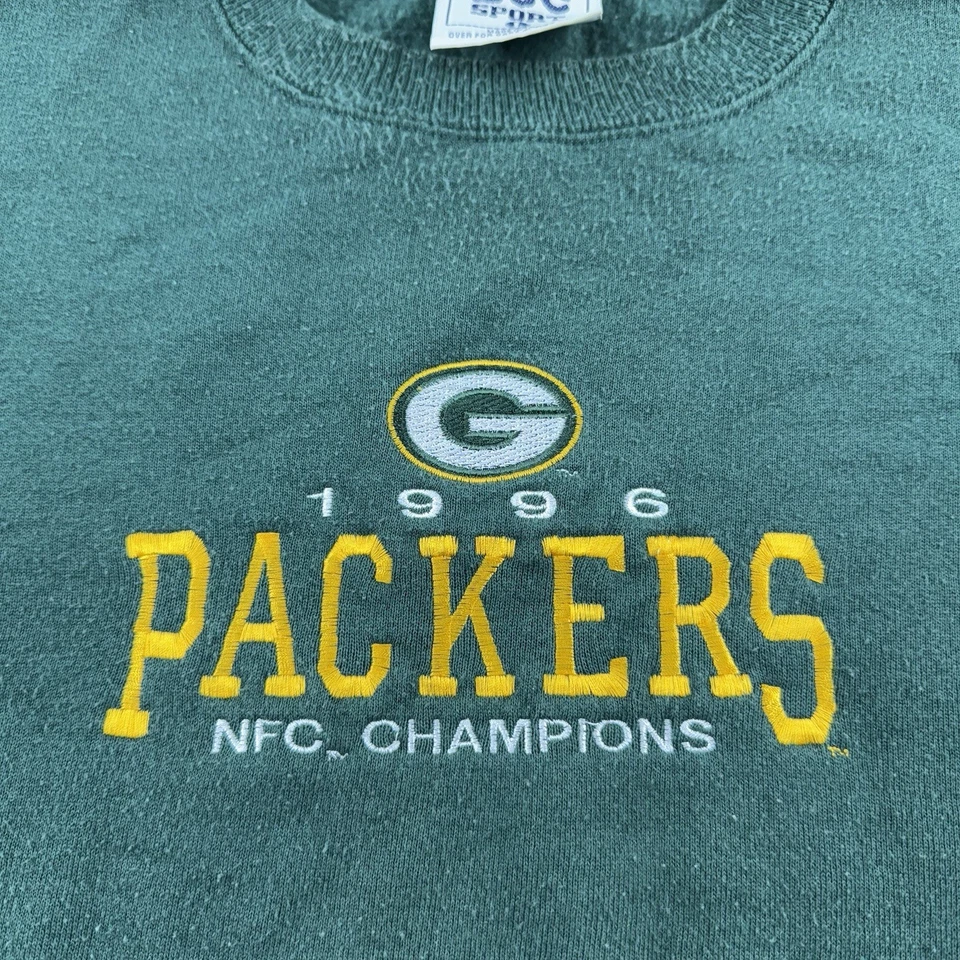 Sudadera De Colección Green Bay Packers Para Hombres L Equipo de Fútbol Americano NFL Años 90 Bordada Foto 4 de 4